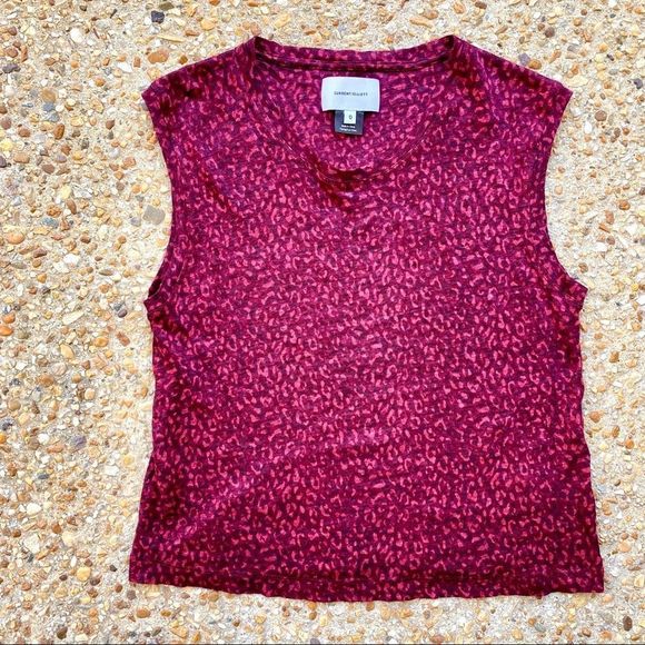 Current Elliott Jax Muscle Leopard Red Burgundy Shirt Size 0 - Picture 2 of 8